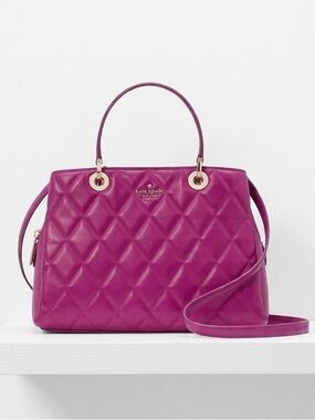 Kate Spade Baja Rose Pink Carey Quilted Sullivan Satchel Bag